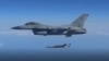 2일 한국 F-15K 전투기에서 NLL 이북 공해상을 향해 공대지 미사일을 발사하는 모습을 촬영한 사진을 한국 국방부가 공개했다.