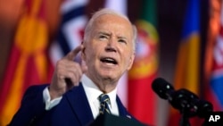 Presidente Joe Biden no discurso inaugural da cimeira dos 75 anos da NATO, Washington DC, 9 Julho 2024