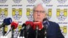 Martin Griffiths, United Nations undersecretary-general for humanitarian affairs and emergency relief coordinator, gives a briefing to media in Port Sudan, Sudan, May 3, 2023.