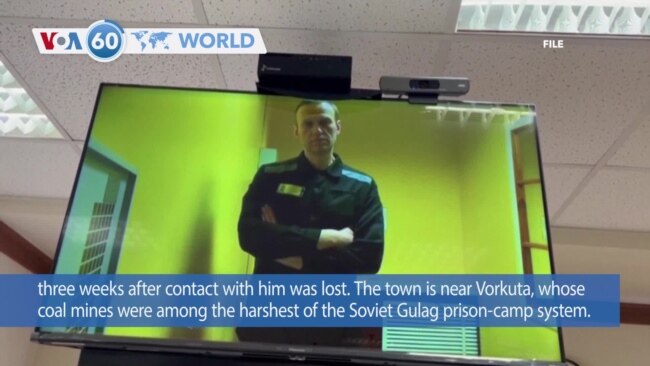 VOA60 World - Russian opposition figure Alexei Navalny located in Arctic penal colony