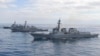 미 해군 알레이버크급 이지스구축함 배리함(DDG 52·6천900t급)과 한국 이지스구축함 세종대왕함(DDG·7천600t급), 일본 해상자위대 아타고급 이지스구축함 아타고함(DDG 177·7천700t급)이 22일 동해 공해상에서 미사일 방어훈련을 했다.