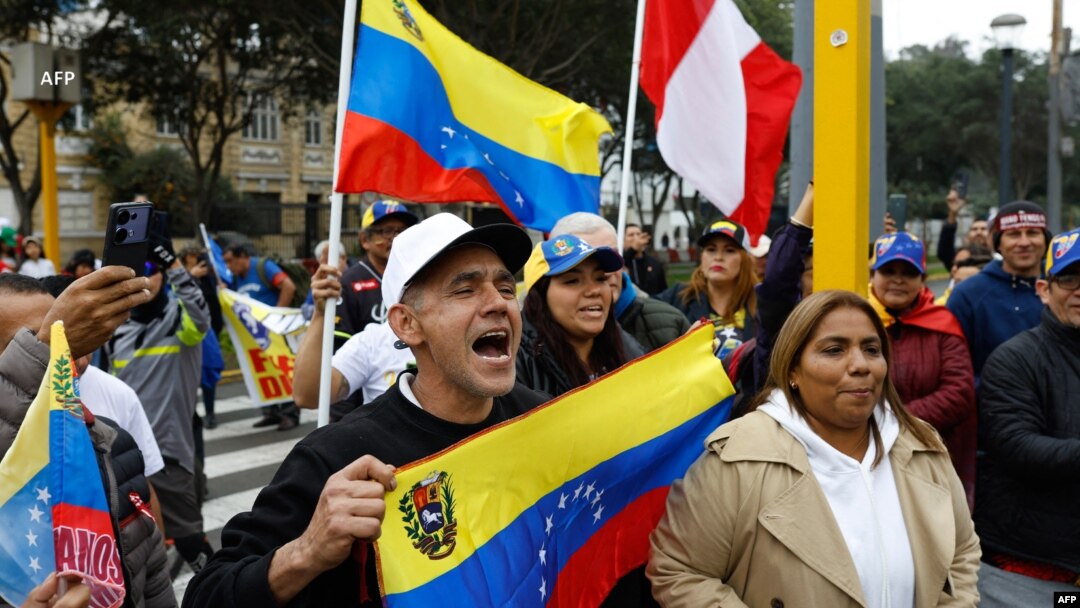 En Perú también hubo concentraciones de apoyo al pueblo venezolano. 