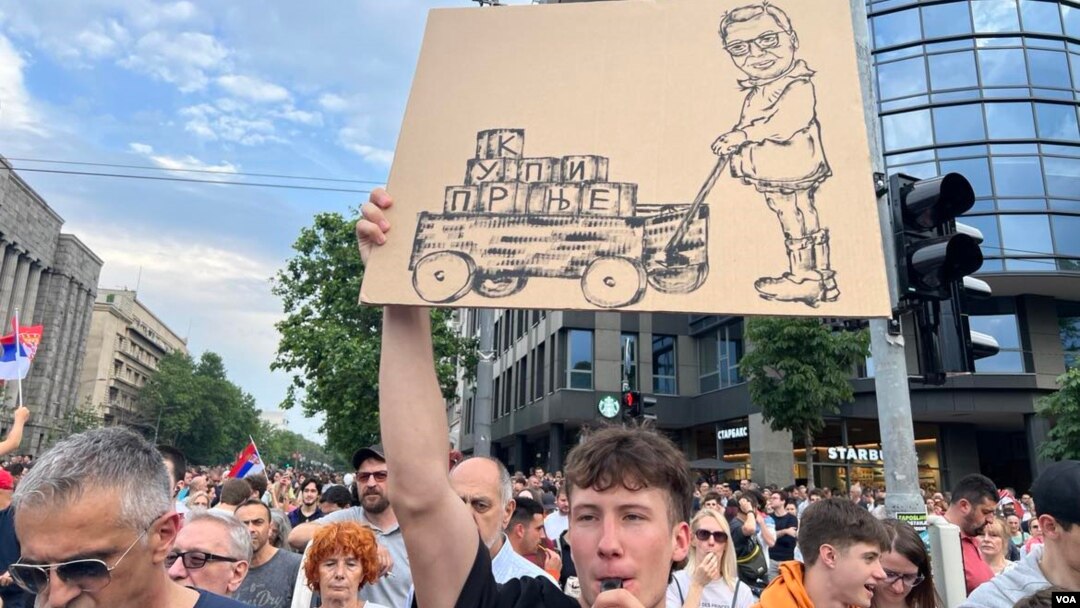 Sedmi protest Srbija protiv nasilja u Beogradu (Foto: VOA/Jovana Đurović)