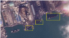 북한 남포 석탄 항구를 촬영한 지난해 11월 3일 자 위성사진. 90~160m 길이의 선박(사각형 안)이 정박해 있다. 사진=Planet Labs