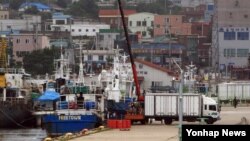 2일 속초항으로 들어온 북한산 가리비. 5ㆍ24 조치 이전에 한국 업체가 물품값을 지불했으나 교역 중단으로 들여오지 못했던 물품들이, 지난 6월 중순 부터 한국 정부 승인 아래 반입되고 있다.