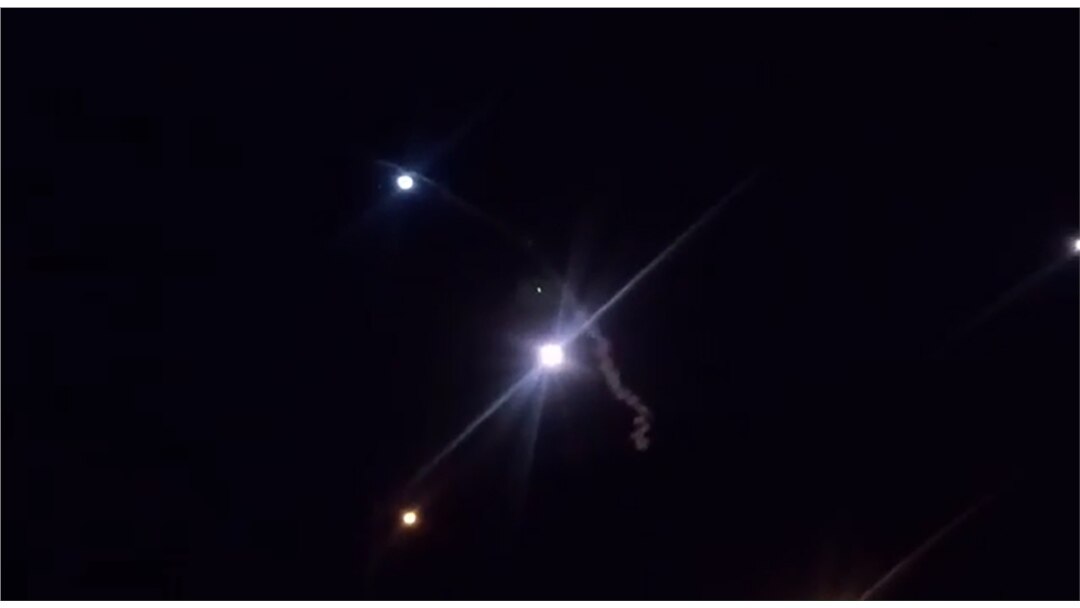 This still image from an Islamic Republic of Iran Broadcasting video shot on January 8, 2020, allegedly shows rockets launched from Iran againts the US military base in Ein-al Asad in Iraq.