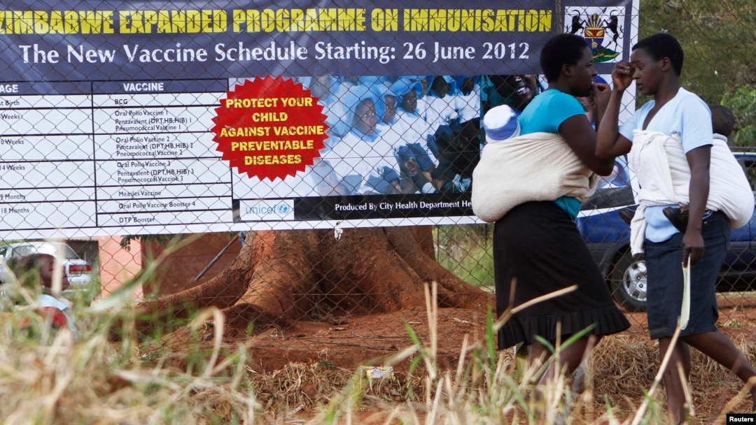 Bango linalohimiza umuhimu wa kupata chanjo ya Surua nchini Zimbabwe.