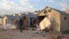 Shelling aftermath is seen in Maram camp in Idlib province, Syria, Sunday, Nov. 6, 2022. Syrian government forces shelled tent settlements housing families displaced by the country's conflict.