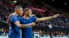 FILE - PSG's Kylian Mbappe, left, celebrates with teammate PSG's Achraf Hakimi at the Francis-Le Ble stadium in Brest, France, Aug. 20, 2021. Wednesday, Mbappe, playing for France, and Hakimi, playing for Morocco, face off in a World Cup match.
