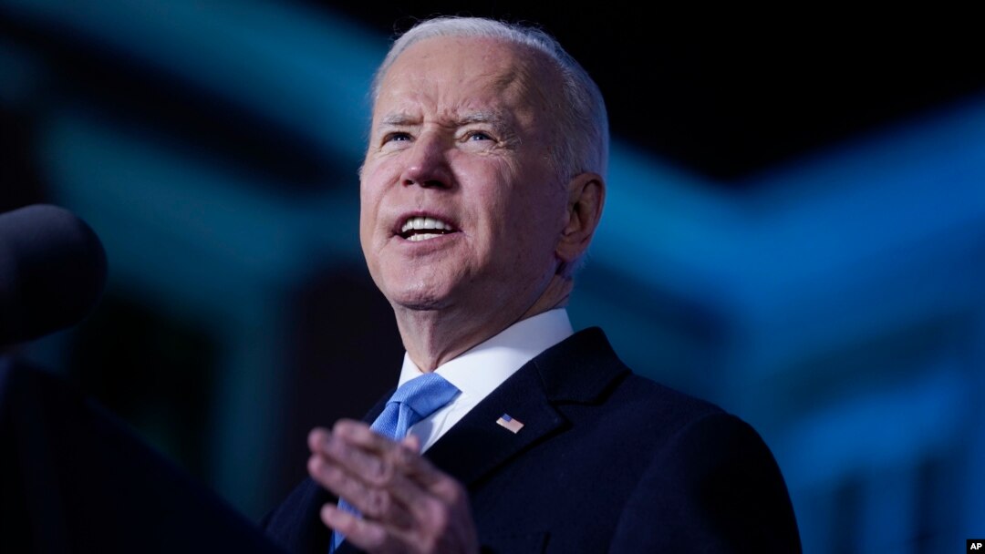 President Joe Biden delivers a speech about the Russian invasion of Ukraine, at the Royal Castle in Warsaw, March 26, 2022.