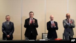 Chita tande ant reprezantan gouvenman Venezyelyen an ak opozisyon an nan peyi Meksik, Samdi 26, Nov. 2022. 