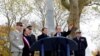 French President Emmanuel Macron attends a ceremony in tribute to French soldiers killed on Aug. 1914 during border battles, in Morhange, Eastern France, Nov. 5, 2018 as part of a World War I commemoration tour. 