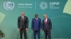 Ilham Aliyev, Presidente do Azerbaijão, Umaro Sissoco Embaló, Presidente da Guiné-Bissau, e António Guterres, secretário geral da ONU, Baku
