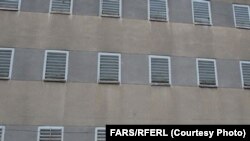 FILE - A view from outside Evin Prison, which is thought to hold hundreds of political prisoners as well as regular inmates, in Tehran, Iran. 