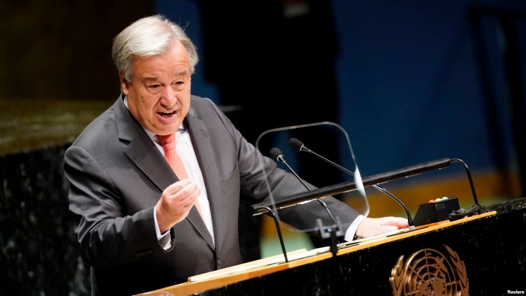 Babban Sakataren Majalisar Dinkin Duniya Antonio Guterres yayin da yake jawabin bude babban taron majalisar na 2019 a karo na 74 a birnin New York