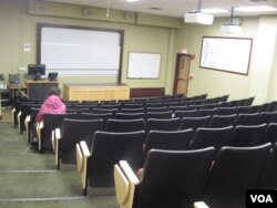 My roommate, always the absolute first person to arrive to class!