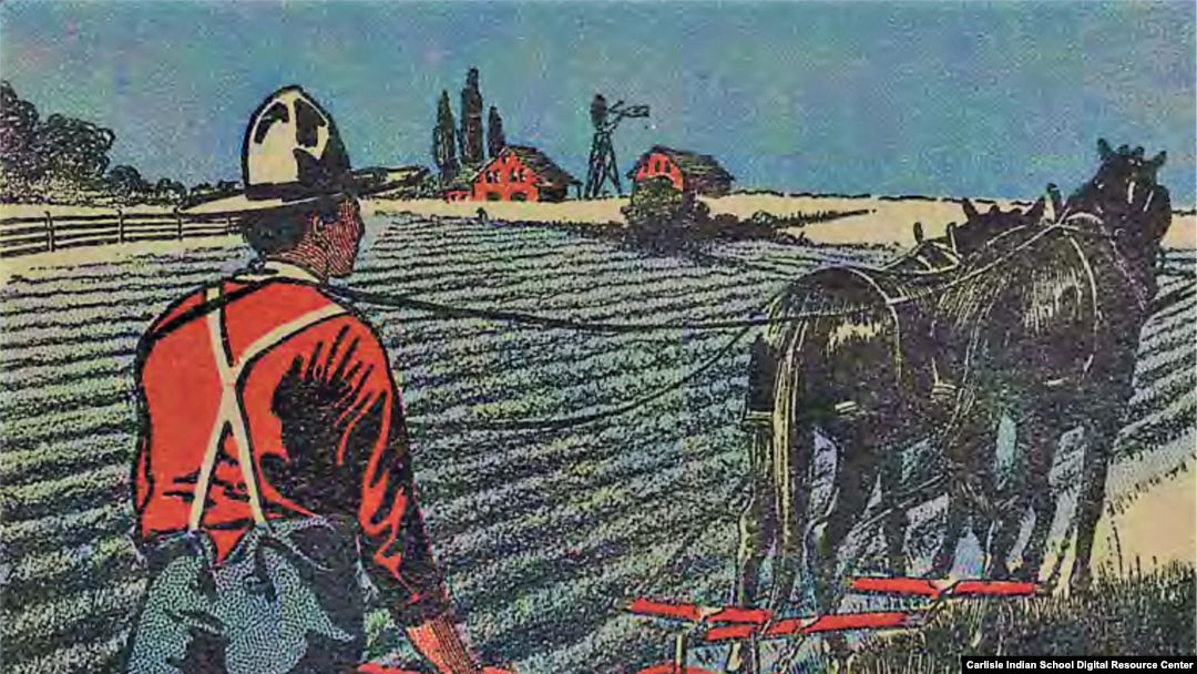 Illustration from the cover of the May 1912 edition of the Carlisle Indian School student publication, "Red Man," by William Henry "Lone Star" Dietz