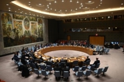 FILE - The U.N. Security Council meets at United Nations headquarters in New York, Feb. 26, 2020.