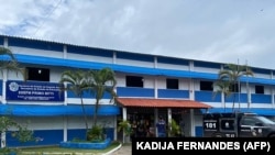 Escola Primo Bitti em Aracruz, estado Espirito Santo, Brasil. Uma das duas escolas alvo de tiroteios que mataram pelo menos três pessoas e feriram 11 outras. Suspeito foi detido
