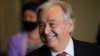 U.N. Secretary-General Antonio Guterres smiles while speaking to the media as U.N. General Assembly appointed him for a second five-year term from January 1, 2022, in New York City, New York, U.S., June 18, 2021.