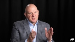 Steve Ballmer, founder of USA Facts, talks during an interview, Nov. 14, about a new poll which finds that regardless of political belief, many Americans say they have a hard time figuring out if information is true. 