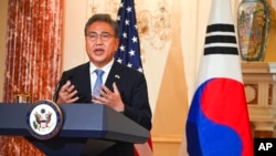박진 한국 외교장관이 지난 6월 워싱턴을 방문했다.