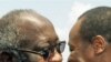 Ivorian president Laurent Gbagbo (L) and Burkina Faso's president Blaise Compaore meet at the airport in Abidjan on 22 Feb, 2010 after Campaore arrived to act as mediator in Ivory Coast's political crisis