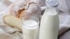 Dairy products on a rustic wooden table