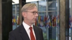 FILE - U.S. Special Representative for Iran Brian Hook speaks to VOA Persian at the State Department, Nov. 18, 2019.
