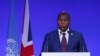 Central African Republic's President Faustin-Archange Touadera presents his national statement as part of the World Leaders' Summit of the COP26 UN Climate Change Conference in Glasgow, Scotland, on Nov. 1, 2021.