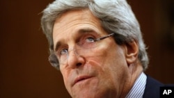 U.S. Secretary of State John Kerry testifies before the Senate Foreign Relations Committee, on Capitol Hill, April 18, 2013.