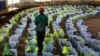 Ballot boxes and election materials are seen at a tallying center in Kisumu, Kenya, Oct. 27, 2017.