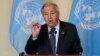 Antonio Guterres, Secretary General of the United Nations, speaks to reporters during the 76th Session of the U.N. General Assembly in New York, September 20, 2021. 