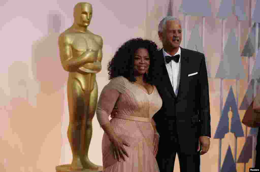Oprah Winfrey com o seu companheiro Stedman Graham