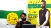 Jibran Nasir, a human rights lawyer and independent candidate for general election, gestures as he speaks at his office in Karachi, Pakistan July 23, 2018.