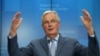 European Union's chief Brexit negotiator Michel Barnier holds a news conference after a General Affairs Council in Brussels, Belgium, Feb. 25, 2020. 