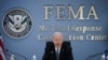 조 바이든 미국 대통령이 24일 연방재난관리청(FEMA)를 방문해 브리핑에서 발언하고 있다. 