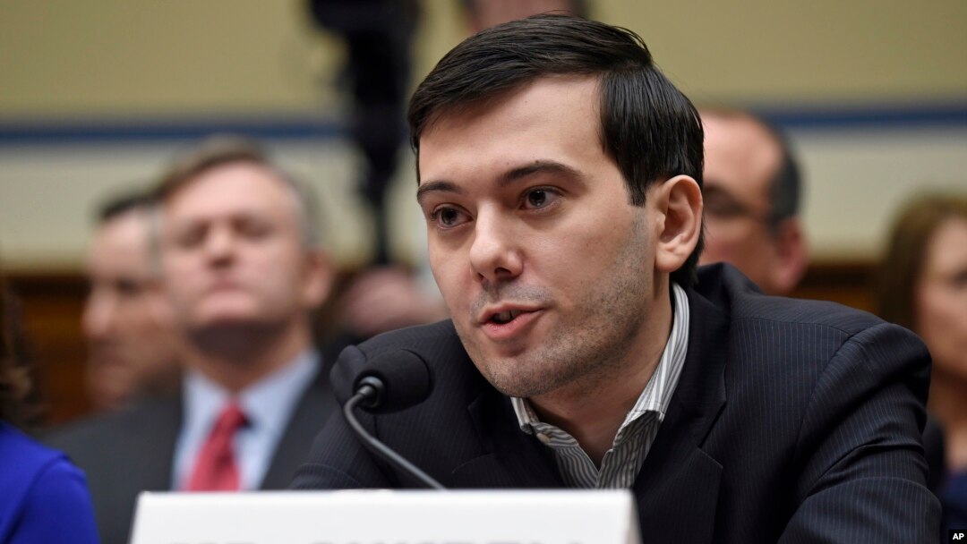 FILE- Pharmaceutical chief Martin Shkreli speaks on Capitol Hill in Washington, during the House Committee on Oversight and Reform Committee hearing on his former company's decision to raise the price of a lifesaving medicine, Feb. 4, 2016. 