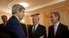 Secretary of State John Kerry (L) meets with Moldova’s President Nicolae Timofti (C) and Prime Minister Lurie Leanca (R) at the Official Residence in Chisinau, Moldova, Dec. 4, 2013. 