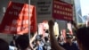香港多個民間團體和政黨抗議暴力驅逐“低端人口” （美國之音 湯慧芸攝 2017年11月29日）
