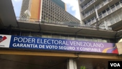 Sede del Consejo Nacional Electoral o Poder Electoral venezolano en Caracas. Mayo 25, 2021. Foto: Álvaro Algarra - VOA.