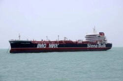 A British-flagged oil tanker Stena Impero which was seized by the Iran's Revolutionary Guard, is photographed in the Iranian port of Bandar Abbas, July 20, 2019.