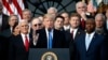 President Donald Trump speaks during a bill passage event on the South Lawn of the White House in Washington, Dec. 20, 2017, to acknowledge the final passage of tax overhaul legislation by Congress.