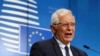 European Union foreign policy chief Josep Borrell addresses a media conference at the European Council building in Brussels, Belgium, April 19, 2021.