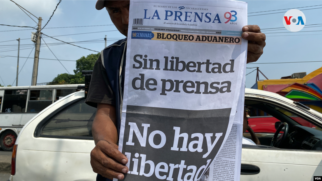 Solo un periódico independiente ha quedado en Nicaragua actualmente. Foto Houston Castillo, VOA.