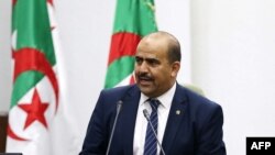 Newly elected speaker of Algeria's parliament, Slimane Chenine, leader of a parliamentary alliance of three small Islamist parties , July 10, 2019, in Algiers.. 