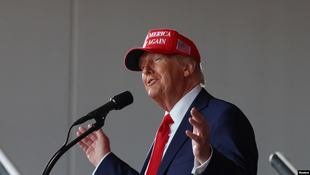 Republican presidential nominee and former U.S. president Donald Trump holds a rally in Juneau