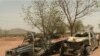 Ragowar wasu motocin mayaakn kungiyar Boko Haram bayan wani hari da aka kai masu a Kamaru ( M. Kindzeka/VOA ) 