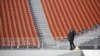 A worker is seen at the Olympic Stadium, venue for the opening and closing ceremonies of the 2018 Pyeongchang Winter Olympic Games in Pyeongchang, South Korea, Dec. 12, 2017.
