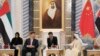 Prime Minister and Vice President of the United Arab Emirates and Ruler of Dubai Sheikh Mohammed bin Rashed al-Maktoum meets with Chinese President Xi Jinping at the Presidential Palace in Abu Dhabi, July 20, 2018. 